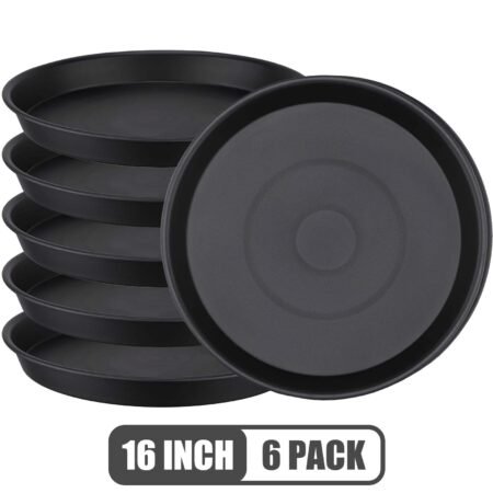 Verdsoeo 6 Pack 16 Inch Large Plant Saucers, Durable Plastic Plant Pot Trays, Heavy-Duty Flower Pot Drip Trays for Indoor and Outdoor Plants