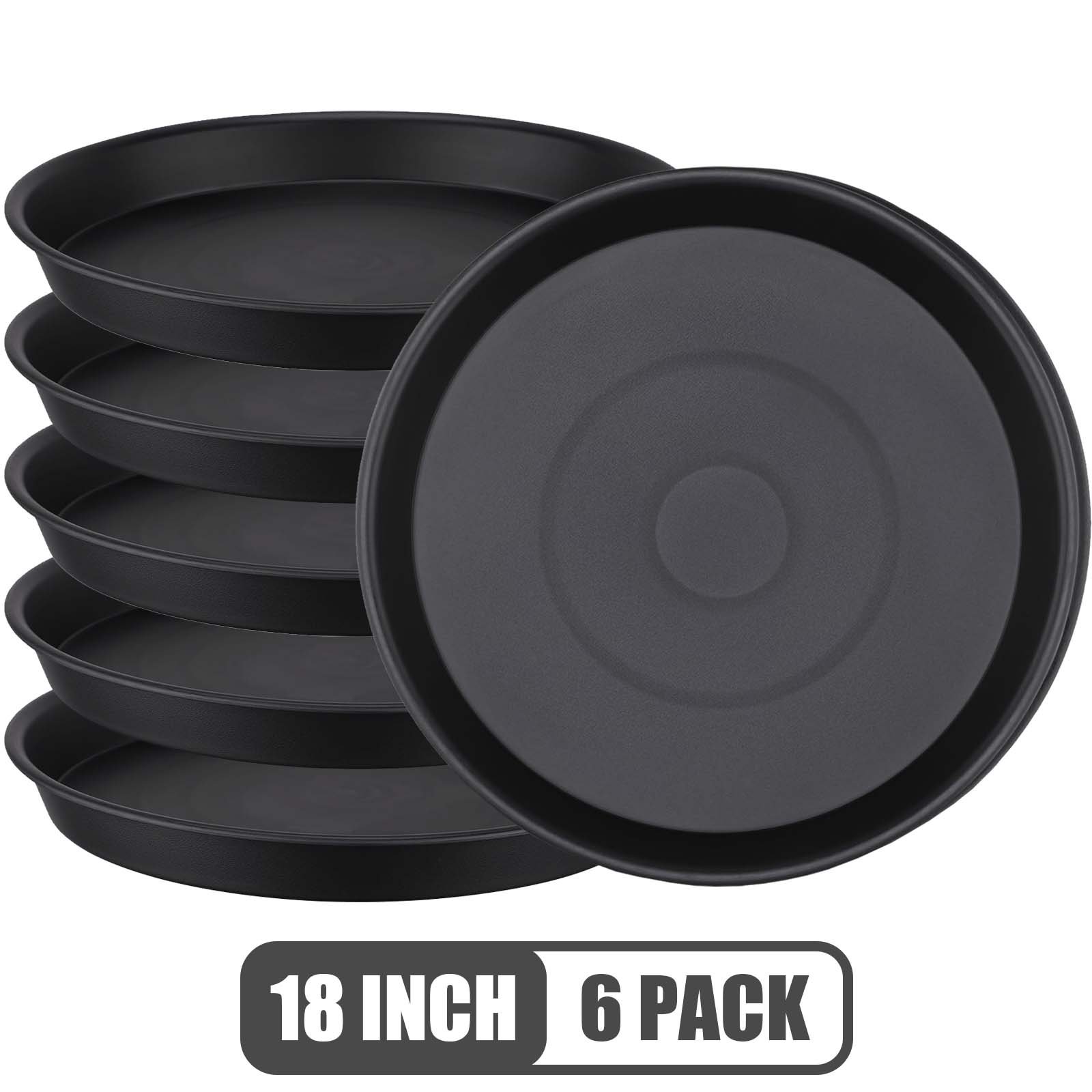 Verdsoeo 6 Pack 18 Inch Large Plant Saucers, Durable Plastic Plant Pot Trays, Heavy-Duty Flower Pot Drip Trays for Indoor and Outdoor Plants
