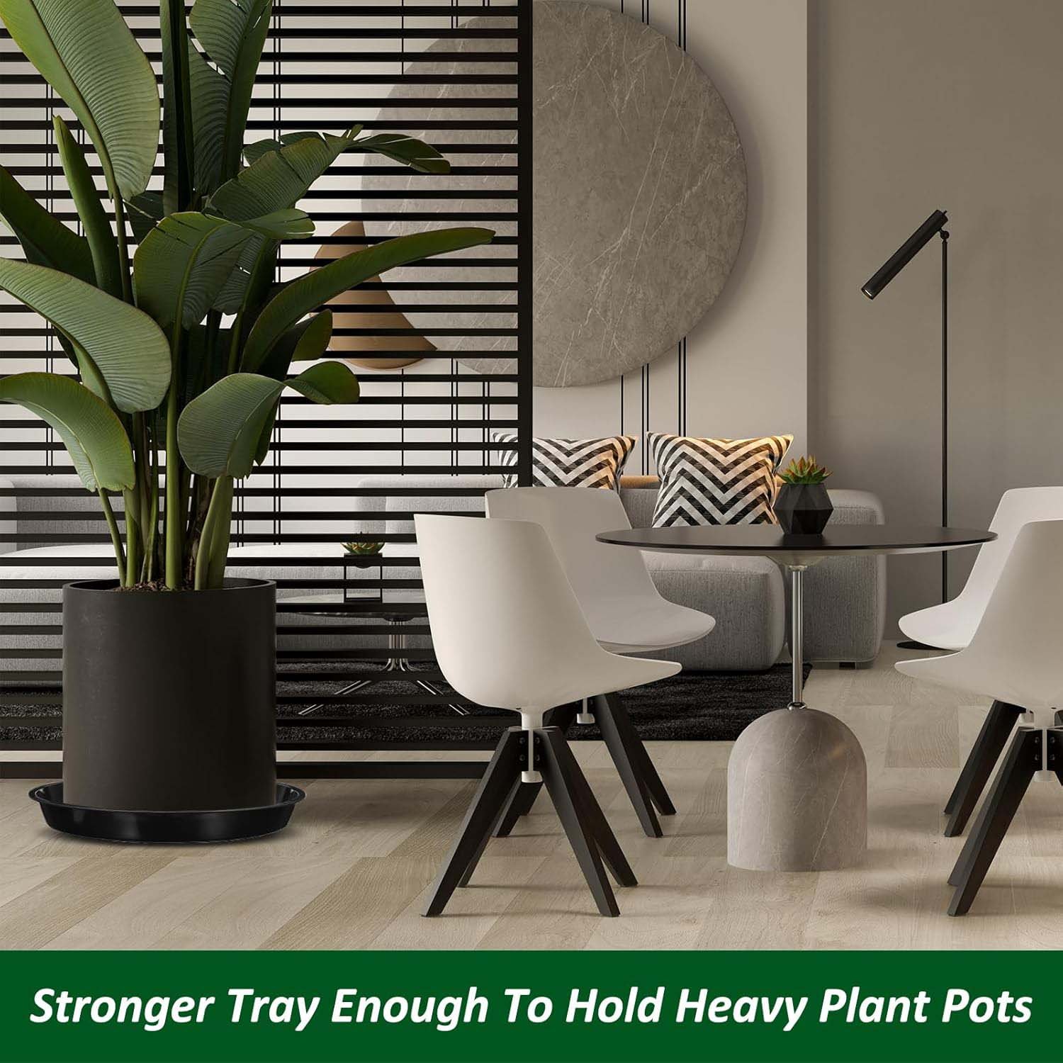 Verdsoeo 6 Pack 22 Inch Large Plant Saucers, Durable Plastic Plant Pot Trays, Heavy-Duty Flower Pot Drip Trays for Indoor and Outdoor Plants - Image 9