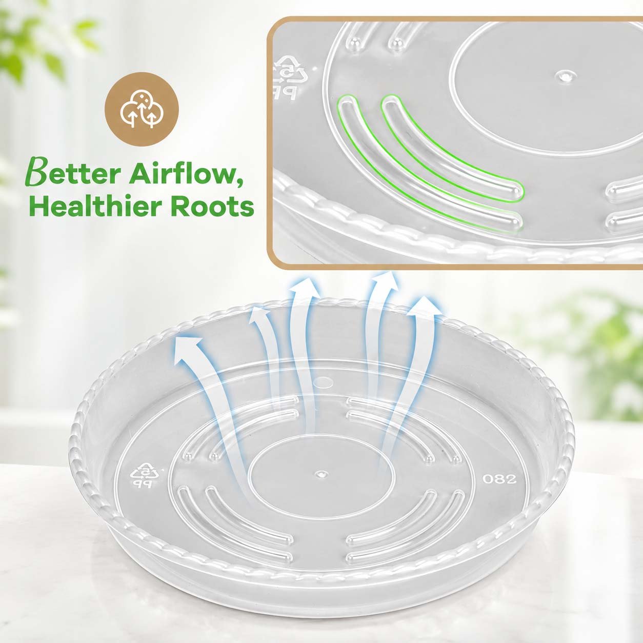 Verdsoeo 15 Pack Clear Plant Saucers, Heavy-Duty Plastic Plant Drip Trays, Durable Flower Pot Saucers for Indoor and Outdoor Plants, 6/8/10 Inch - Image 8
