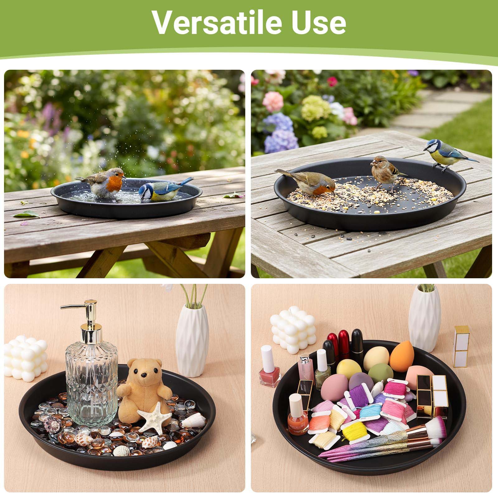 Verdsoeo 12 Pack 12 Inch Large Plant Saucers, Durable Plastic Plant Pot Trays, Heavy-Duty Flower Pot Drip Trays for Indoor and Outdoor Plants - Image 5