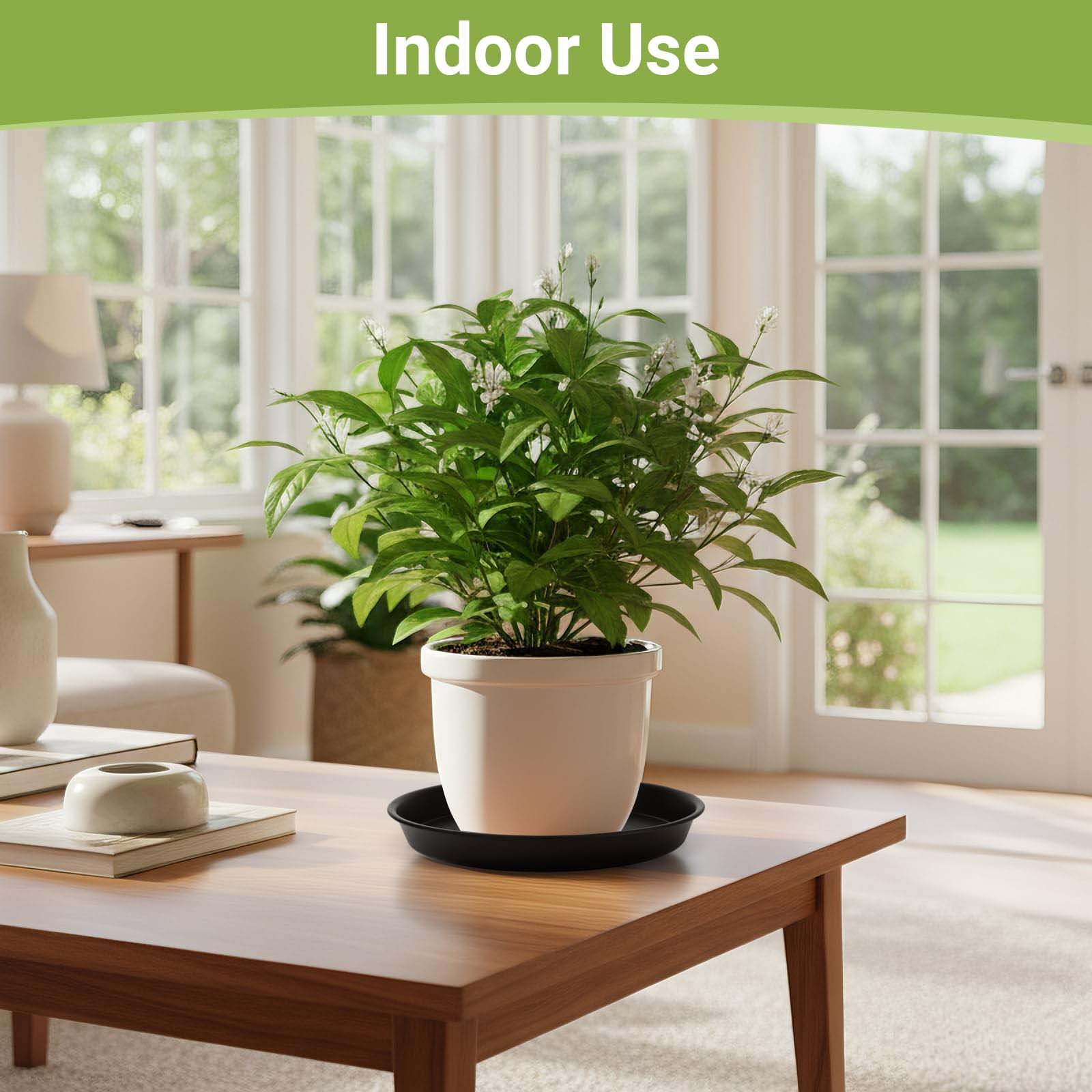 Verdsoeo 12 Pack 12 Inch Large Plant Saucers, Durable Plastic Plant Pot Trays, Heavy-Duty Flower Pot Drip Trays for Indoor and Outdoor Plants - Image 6